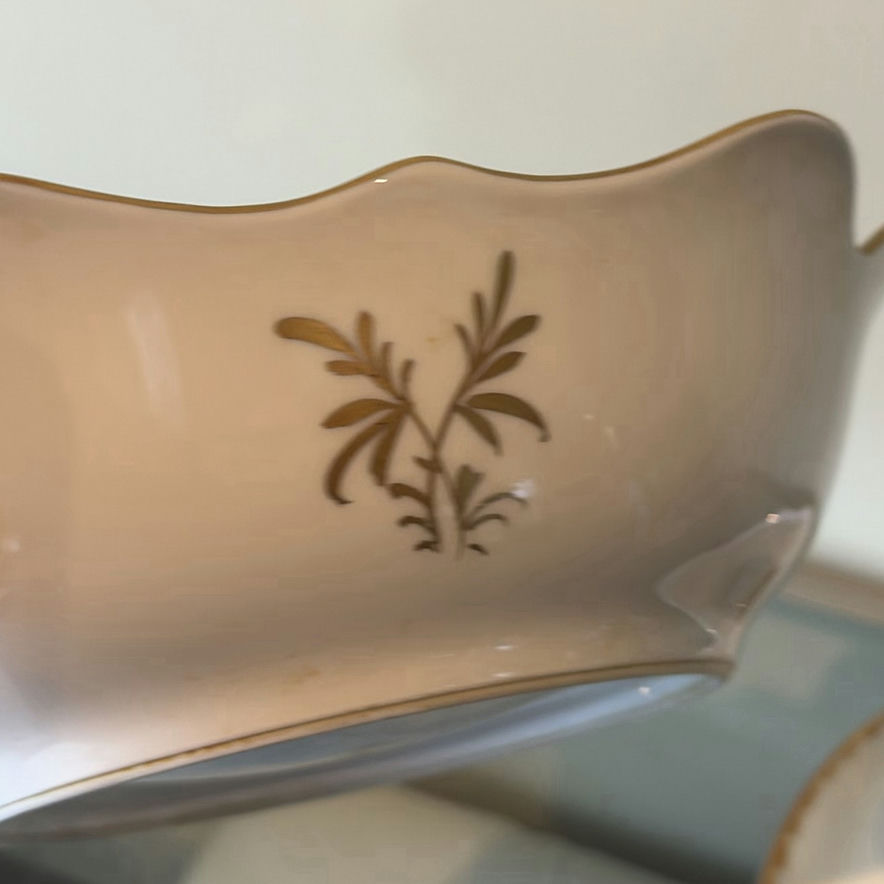 BIRKS Hand Painted French Porcelain Bowl, Plate, and Serving Spoon - image 3 of 10