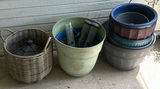 Planter Pots, Wicker Basket with Bird Feeder, and Tulip Arrangement - thumbnail 1 of 9