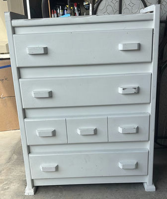 White Wooden Dresser with Multiple Drawers - Image 1 of 4
