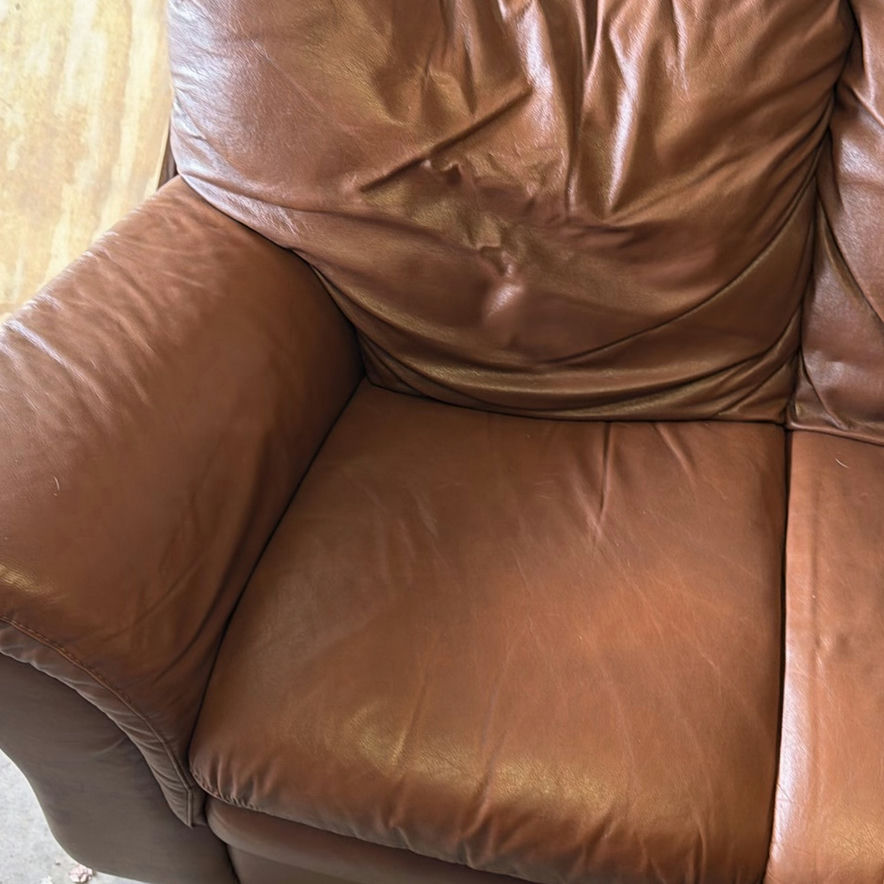 Brown Leather Three-Seat Sofa - image 4 of 7