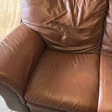 Brown Leather Three-Seat Sofa - thumbnail 4 of 7