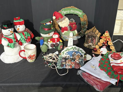 Assorted Christmas Holiday Decorations - Image 1 of 8