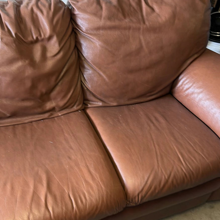 Brown Leather Three-Seat Sofa - image 2 of 7