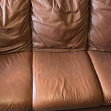 Brown Leather Three-Seat Sofa - thumbnail 3 of 7