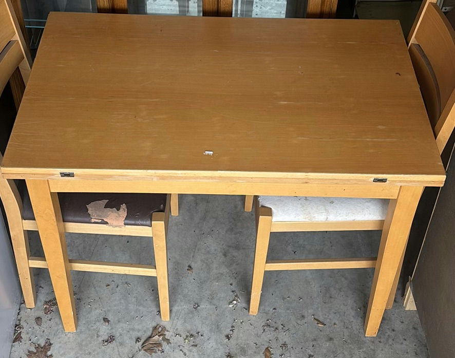Wooden Dining Table with Two Chairs - image 2 of 5