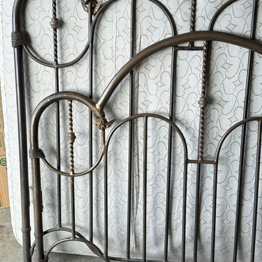 Ornate Metal Bed Headboard and Footboard - image 4 of 7