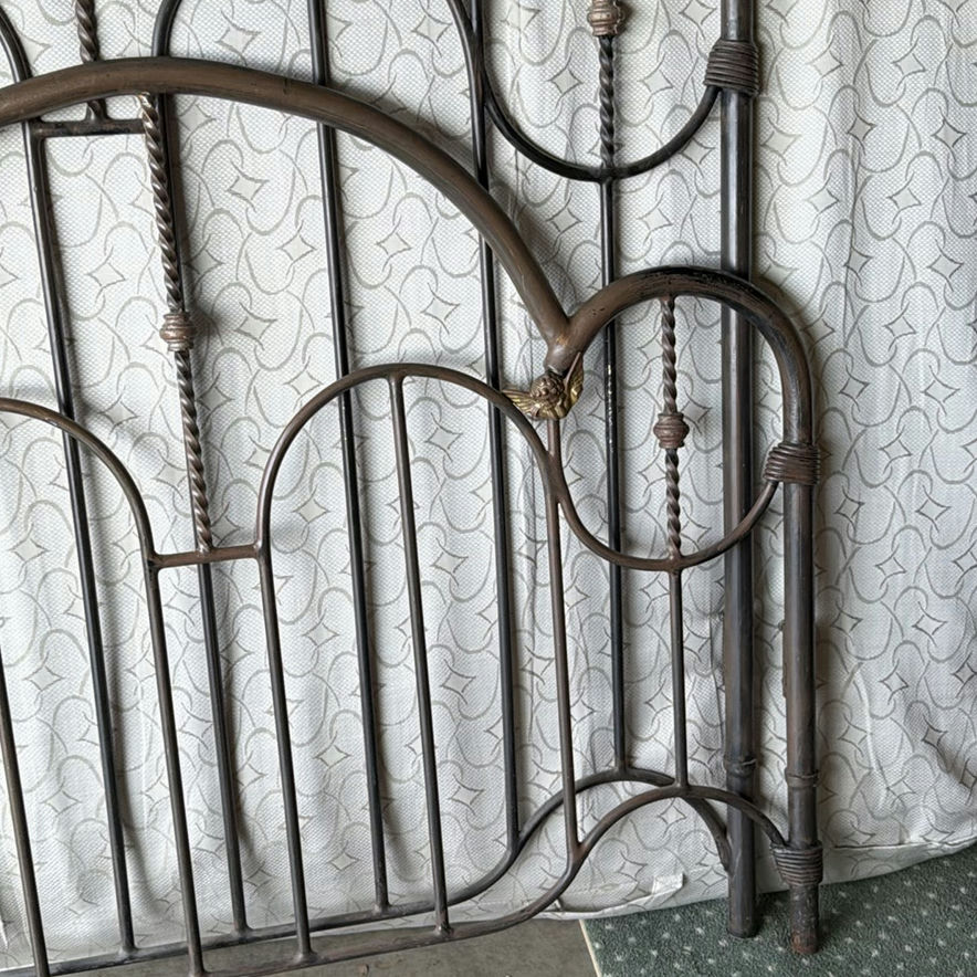 Ornate Metal Bed Headboard and Footboard - image 5 of 7