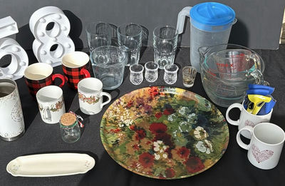 Assorted Kitchenware and Decorative Serving Items - Image 1 of 10