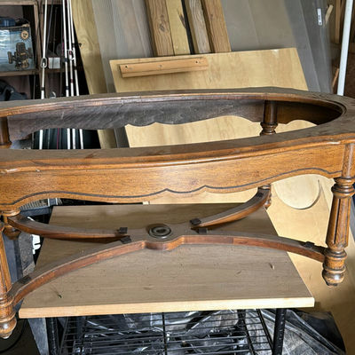 Oval Wooden Coffee Table with Glass Top - Image 1 of 6