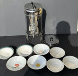 Berkey Stainless Steel Water Dispenser and Eight Ceramic Bowls - thumbnail 1 of 9