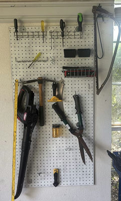 Pegboard with Assorted Hand and Yard Tools - Image 1 of 5