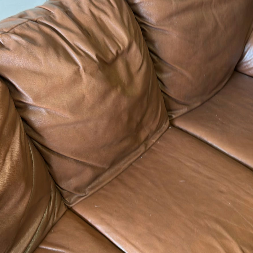 Brown Leather Three-Seat Sofa - image 7 of 7