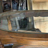 Oval Wooden Coffee Table with Glass Top - thumbnail 4 of 6