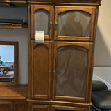 Wooden Wall Unit Cabinet with Glass Doors and Central Mirror - thumbnail 3 of 8