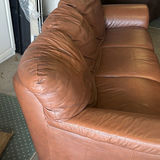 Brown Leather Three-Seat Sofa - thumbnail 6 of 7