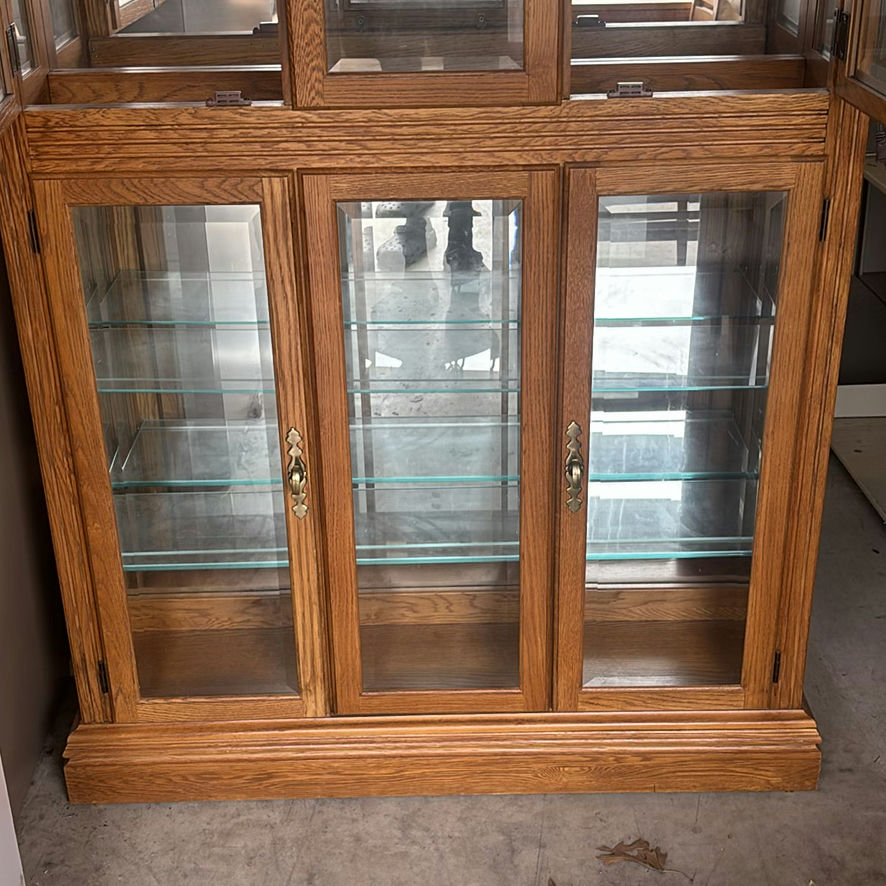 Wooden Glass-Front Display Cabinet - image 6 of 8