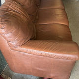Brown Leather Three-Seat Sofa - thumbnail 5 of 7
