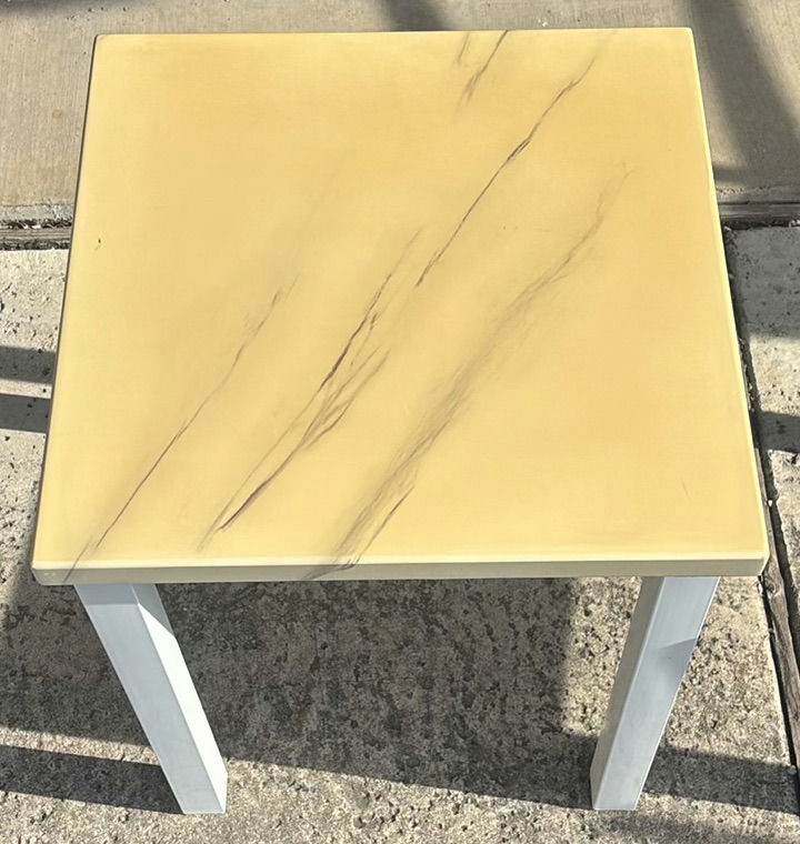 Two Square Side Tables with Marble-Pattern Tops - image 2 of 3