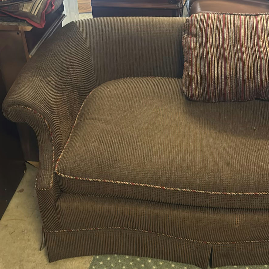 Upholstered Loveseat with Striped Accent Pillows - image 3 of 6