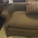 Upholstered Loveseat with Striped Accent Pillows - thumbnail 3 of 6