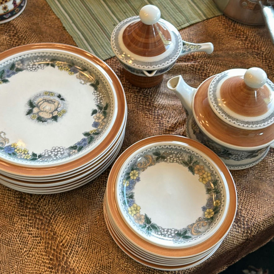 Ceramic Plates and Lidded Serving Pots Set - image 1 of 8