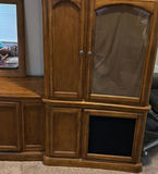 Wooden Wall Unit Cabinet with Glass Doors and Central Mirror - thumbnail 4 of 8