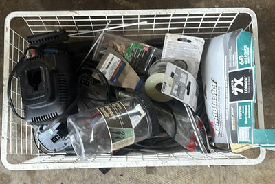 Assorted Garage Tools and Hardware Supplies - Image 1 of 7