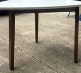 White Triangular Table with Wooden Legs - thumbnail 2 of 4