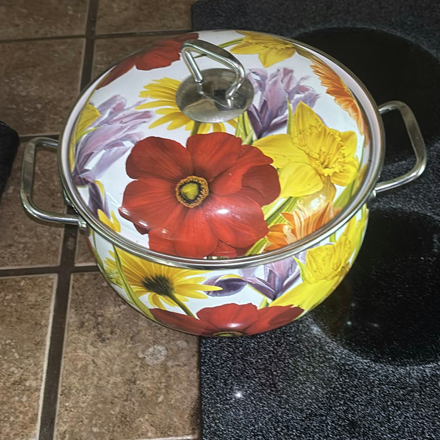 Floral Stock Pot with Lid, Glass Bowl, and Ceramic Dish Set - image 2 of 9