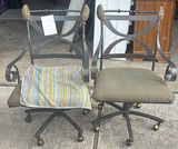 Two Metal Swivel Armchairs on Casters - thumbnail 1 of 3