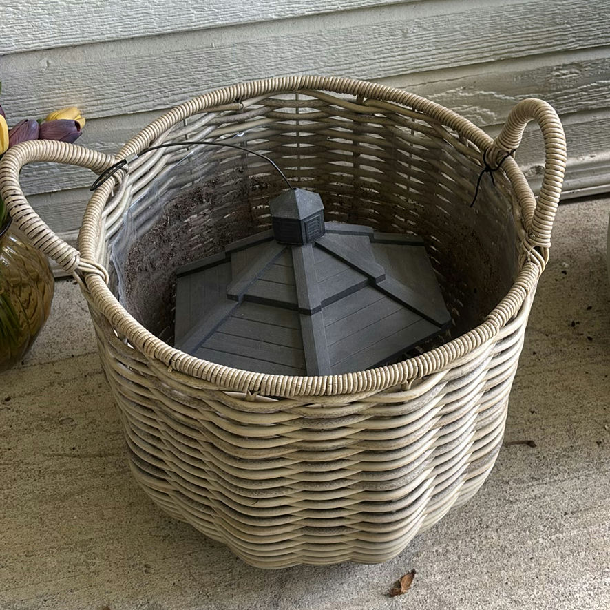 Planter Pots, Wicker Basket with Bird Feeder, and Tulip Arrangement - image 3 of 9