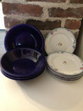 Blue Gibson bowls and Oneida Blue Lattice dinnerware - thumbnail 1 of 5