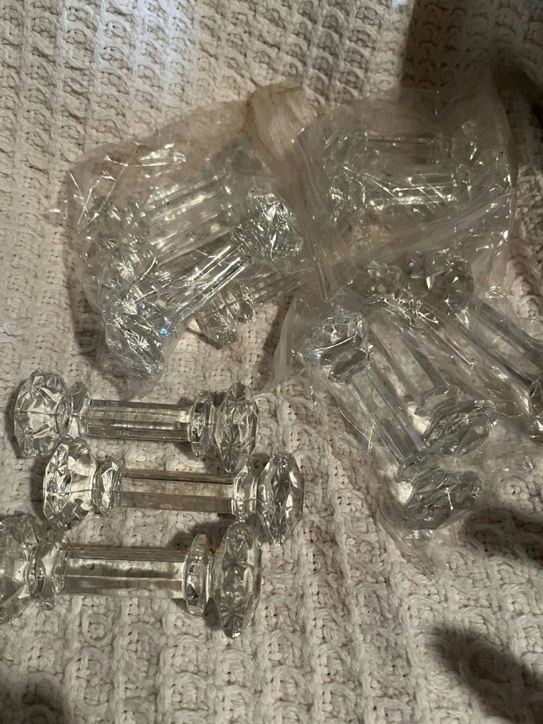 Vintage silverplate teapot set with lids and crystal weights - image 5 of 5