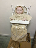 Doll in White Wicker High Chair - thumbnail 2 of 2