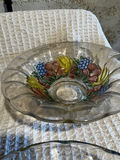 hand-painted glass fruit bowls on pedestals - thumbnail 4 of 5