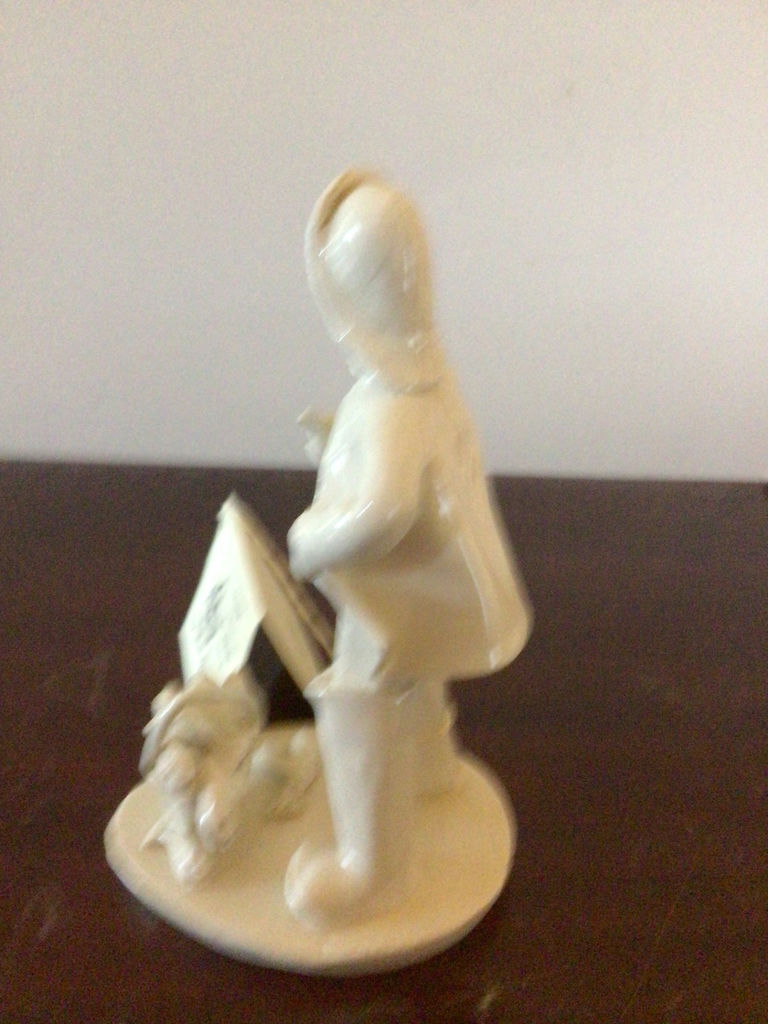 White ceramic cloaked figure with animal companions figurine - image 2 of 4