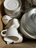 White dinnerware set with mugs, plates, and glassware - thumbnail 1 of 2