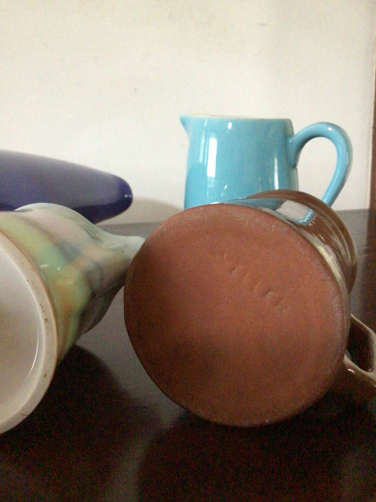 Assorted ceramic teaware: pitcher, mugs and creamers - image 4 of 5