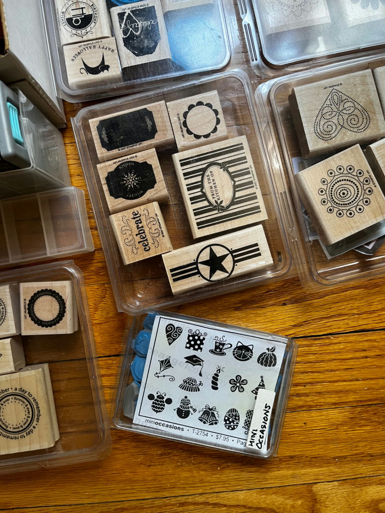 Stamping supplies with wooden stamps and ink pads - image 4 of 4