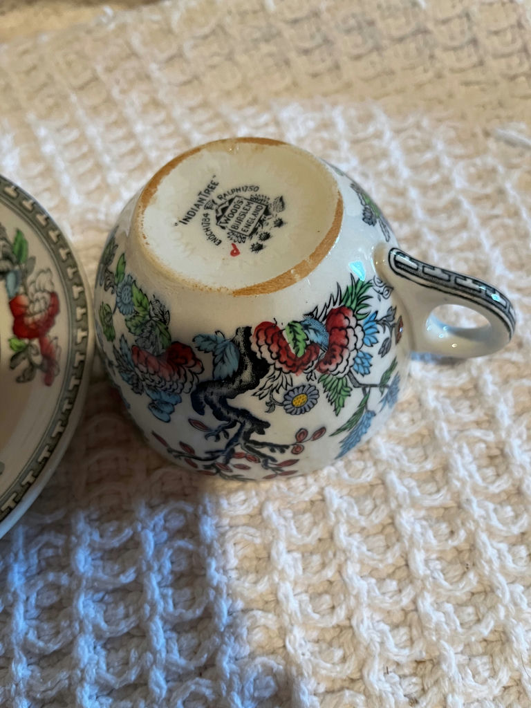 Floral Indian Tree porcelain plate and teacup - image 3 of 3