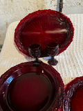 Cranberry Glass Dinnerware Set with Goblets - thumbnail 2 of 2