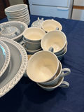 Harkerware blue-gray dinnerware set with braided edge - thumbnail 3 of 6