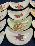Leaf-shaped floral porcelain dishes with gold trim - thumbnail 2 of 5