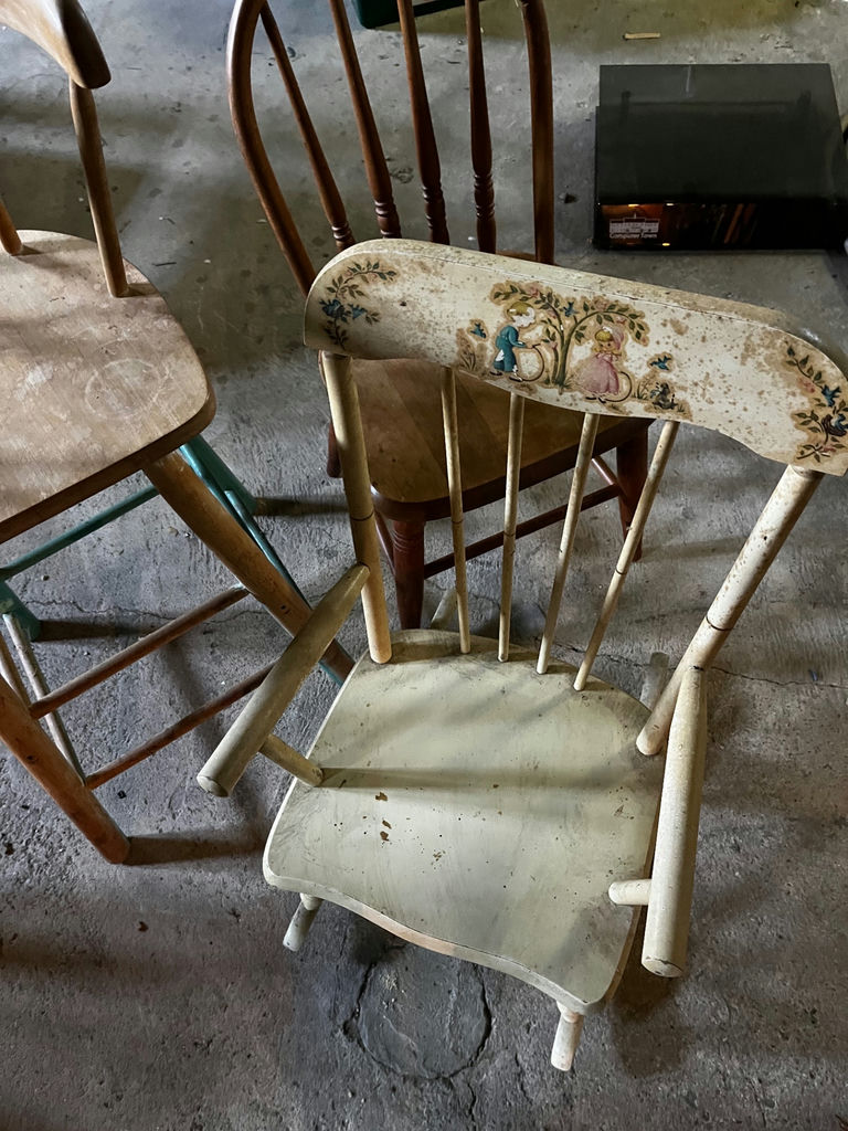 3 child size wooden chairs - image 1 of 2