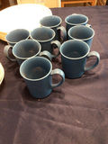 Corelli Blue Mugs and White Plates with Blue Trim - thumbnail 3 of 4