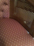 2 Vintage tufted armchairs with caned sides - thumbnail 2 of 2