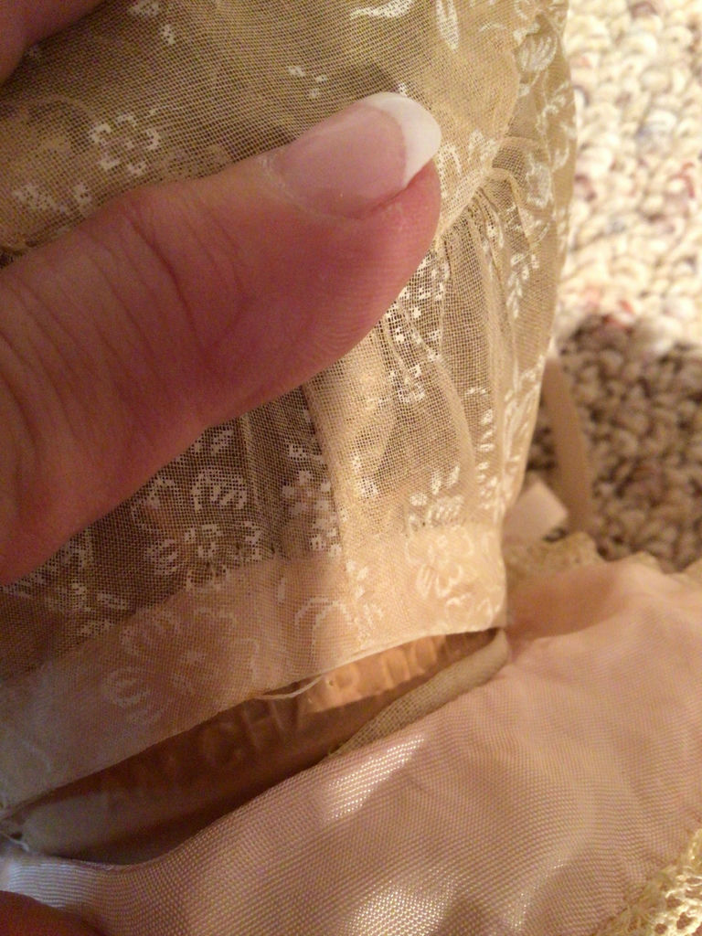 Vintage cloth doll in lace dress and bonnet - image 2 of 2