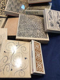 Assorted wooden stamp blocks with decorative patterns - thumbnail 6 of 6