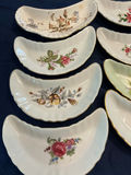 Leaf-shaped floral porcelain dishes with gold trim - thumbnail 1 of 5