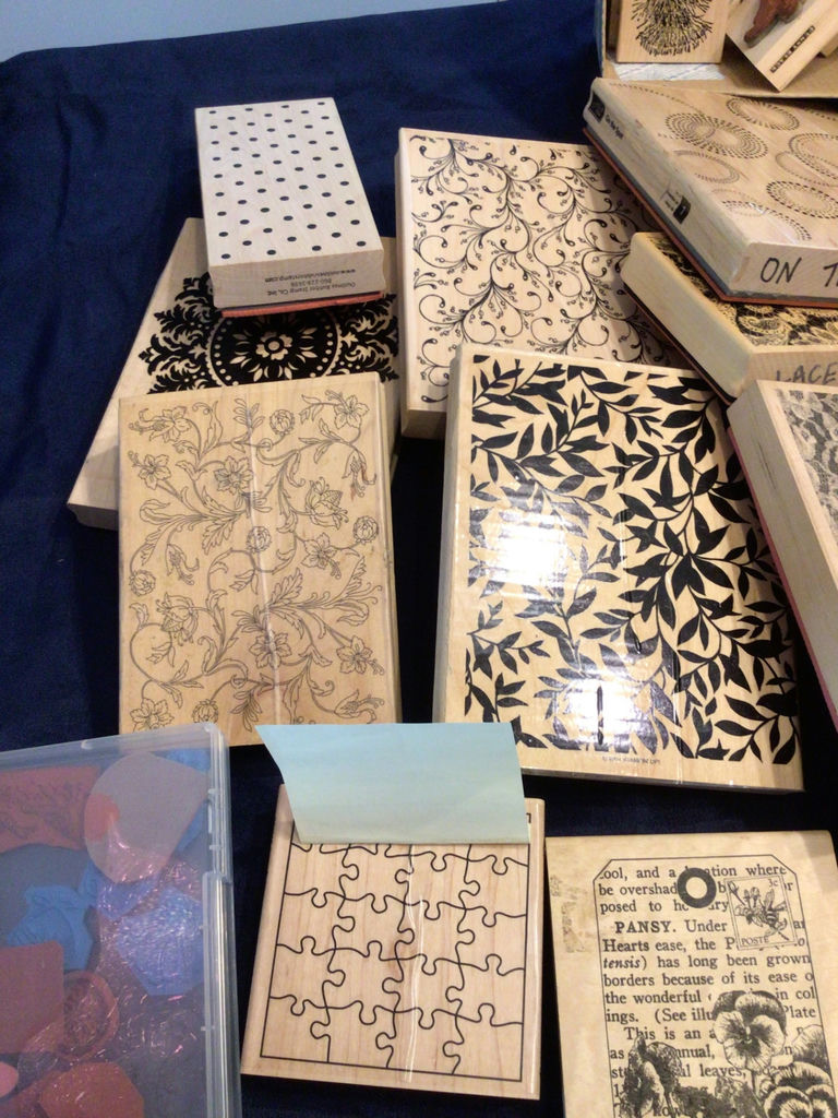 Assorted wooden stamp blocks with decorative patterns - image 3 of 6